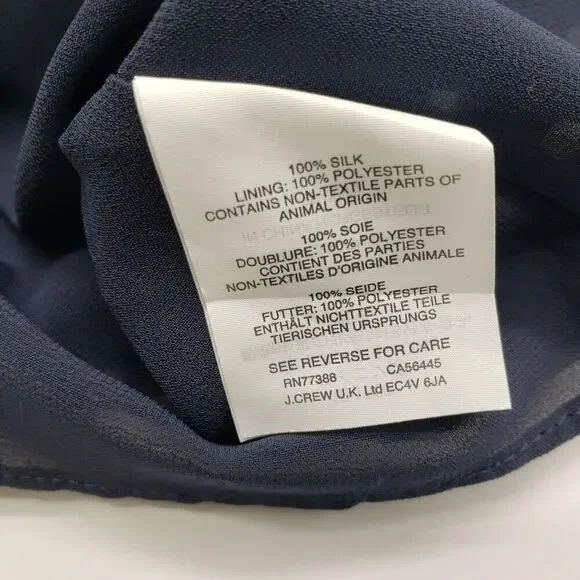 J Crew Shirt Womens 6 Silk Polka Dot Ruffle Long Sleeve F4736 Top - Picture 12 of 13